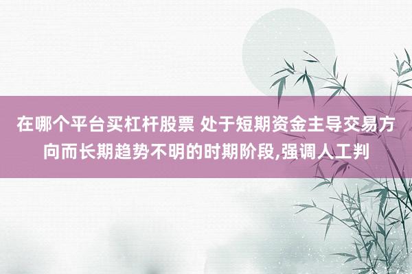 在哪个平台买杠杆股票 处于短期资金主导交易方向而长期趋势不明的时期阶段,强调人工判
