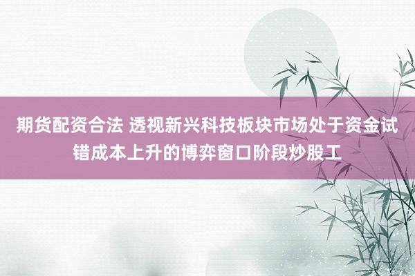 期货配资合法 透视新兴科技板块市场处于资金试错成本上升的博弈窗口阶段炒股工
