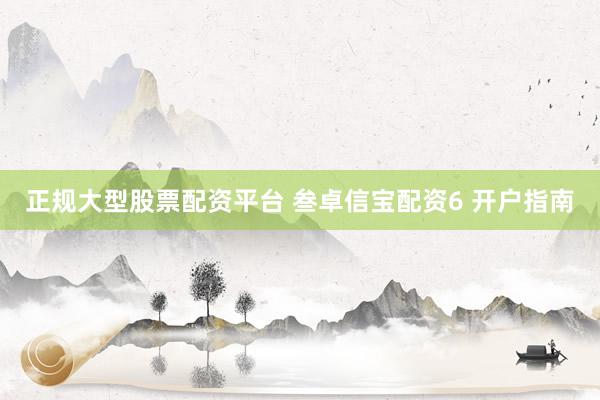 正规大型股票配资平台 叁卓信宝配资6 开户指南